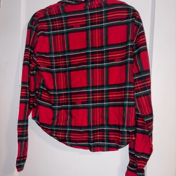 PINK Victoria's Secret Red and Green Plaid Shirt - Picture 3 of 3